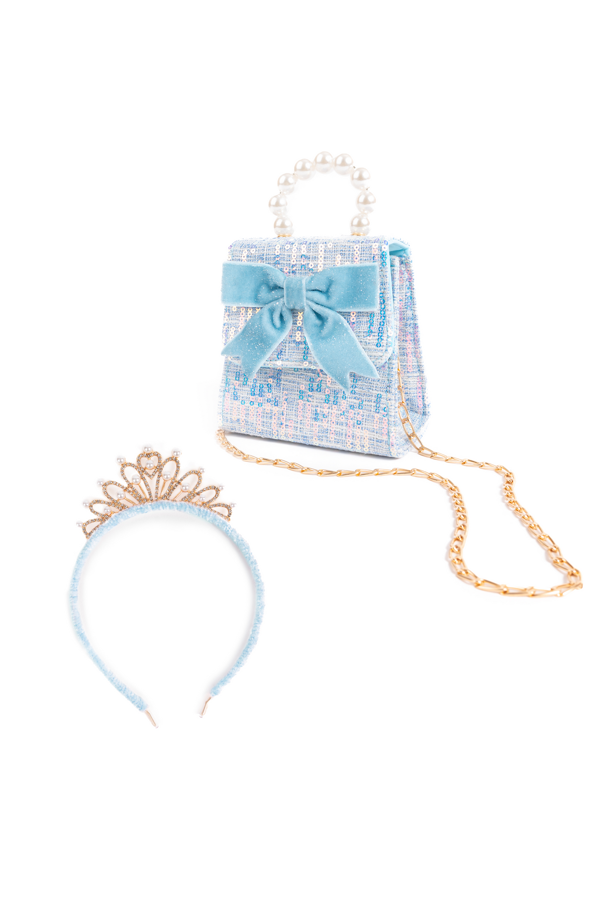 The Mademoiselle Mini Purse with Headband, Blue