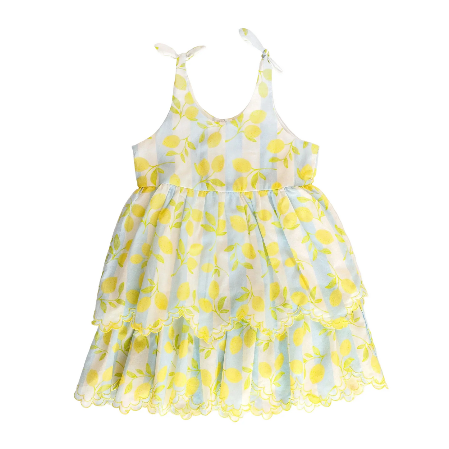 Finley Dress - Lemons Blue TWEEN