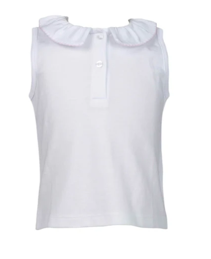 Pink Trim Sleeveless Top