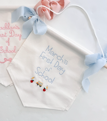 Double Sided First Day Last Day of School Flag Blue