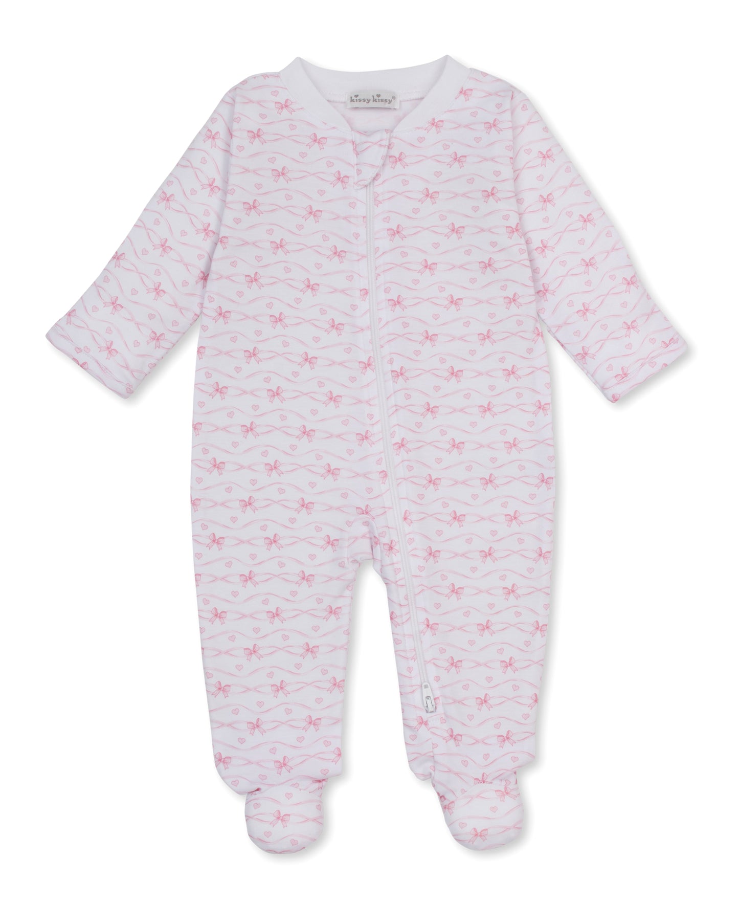 Footie w/Zip Print - PJs Baby Bows