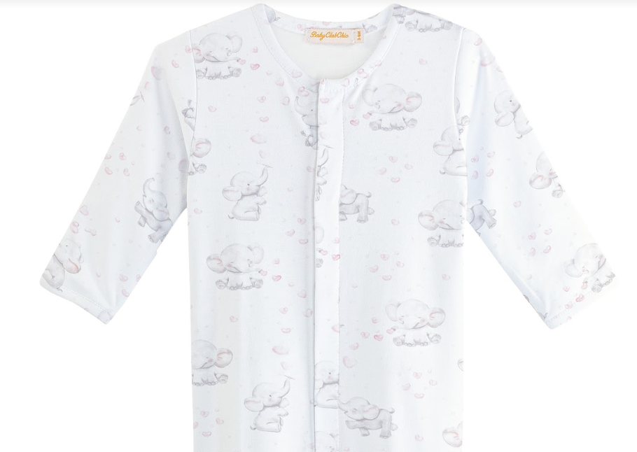 bubbly elephant pink footie