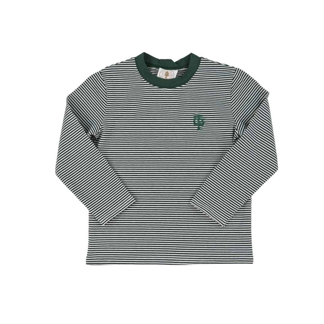 Green Signature Stripe Boys Beau Basic L/S Tee