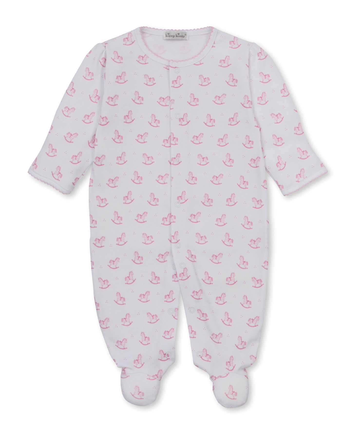 Footie Print - Pink Gingham Rockers