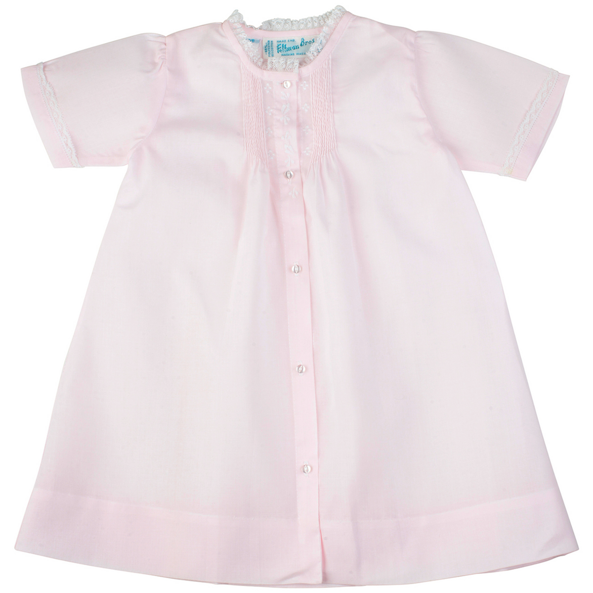 Girls Embroidered Folded Daygown Pink 74173