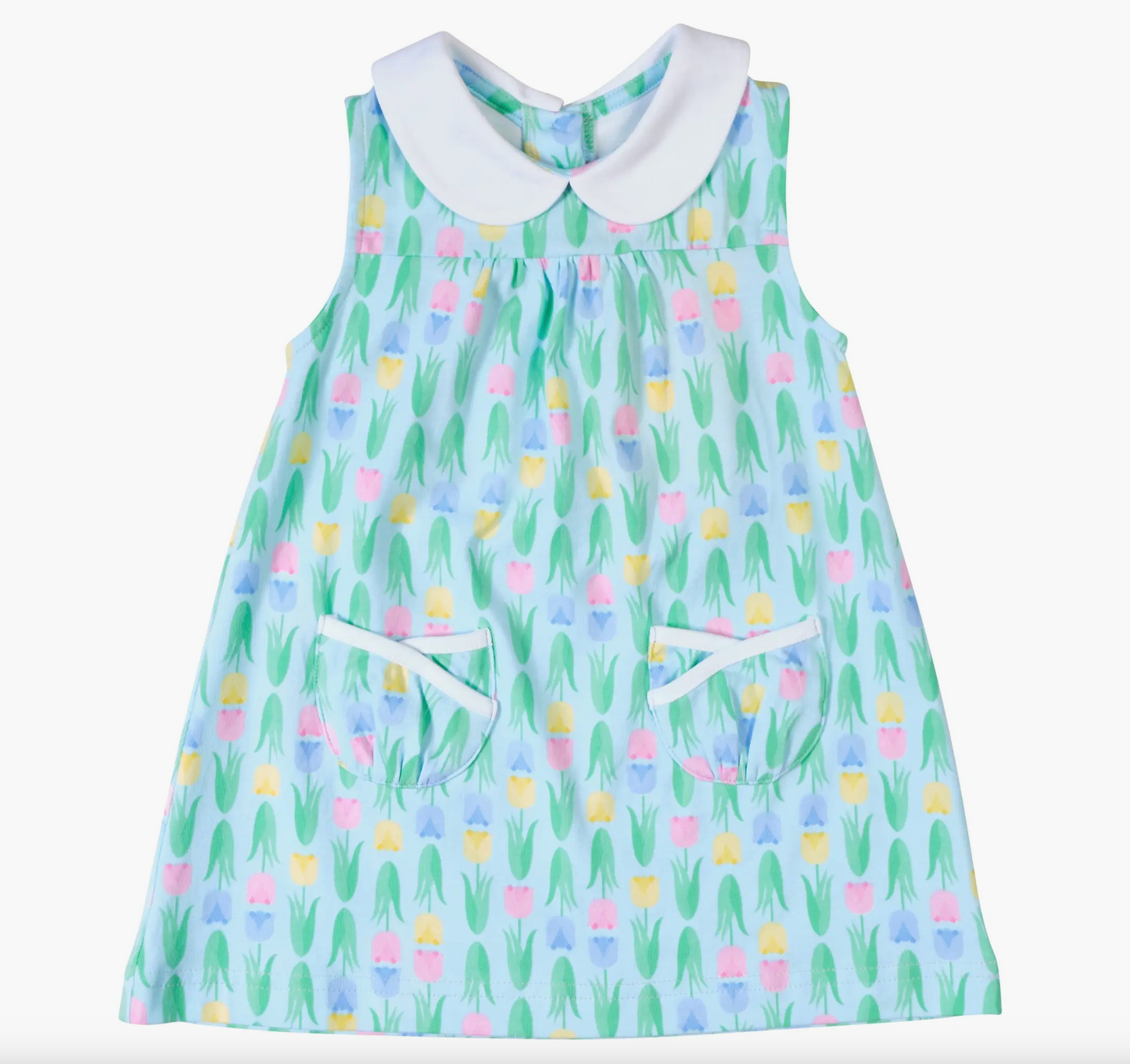 Printed Knit Tulip Pocket Dress C6399