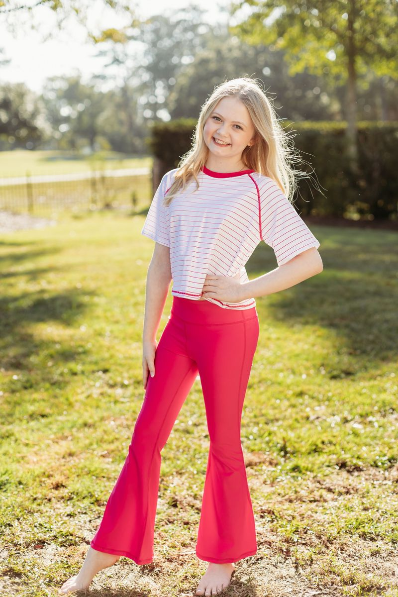Athletic Flair Legging: Hot Pink