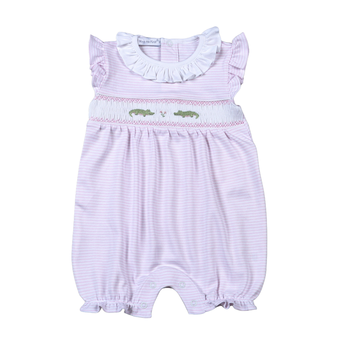 Pink Hand Smocked Gators Bubble