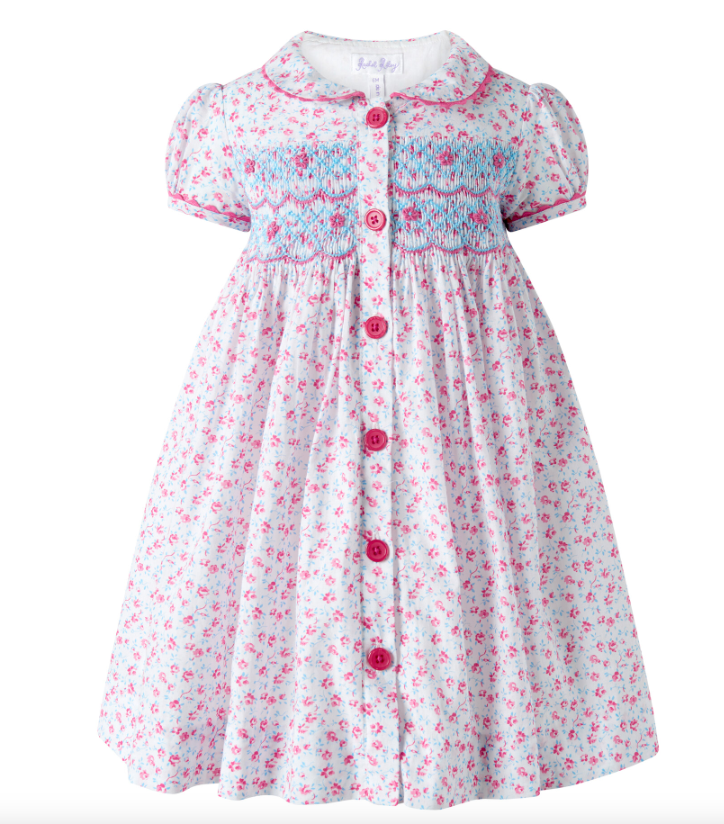Floral Smocked Button-Front Dress and Bloomers
