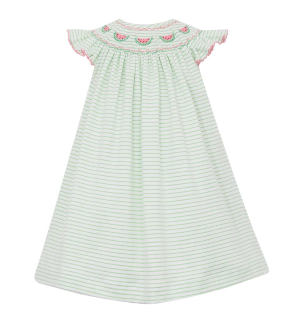 WATERMELON GREEN STRIPE BISHOP DRESS 436