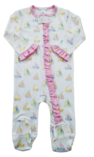 Sailboat Pima Footie Girl