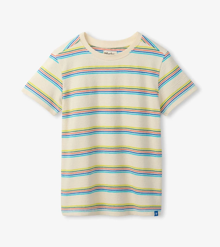 Beachy Stripes Jacquard Crew Neck Tee