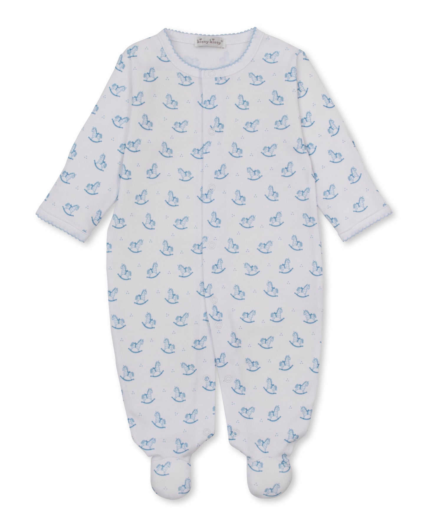 Footie Print - Light Blue Gingham Rockers