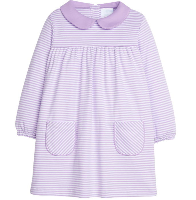 Evelyn Dress - Lavender Stripe