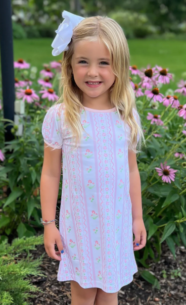Pink Floral Scallop Play Dress