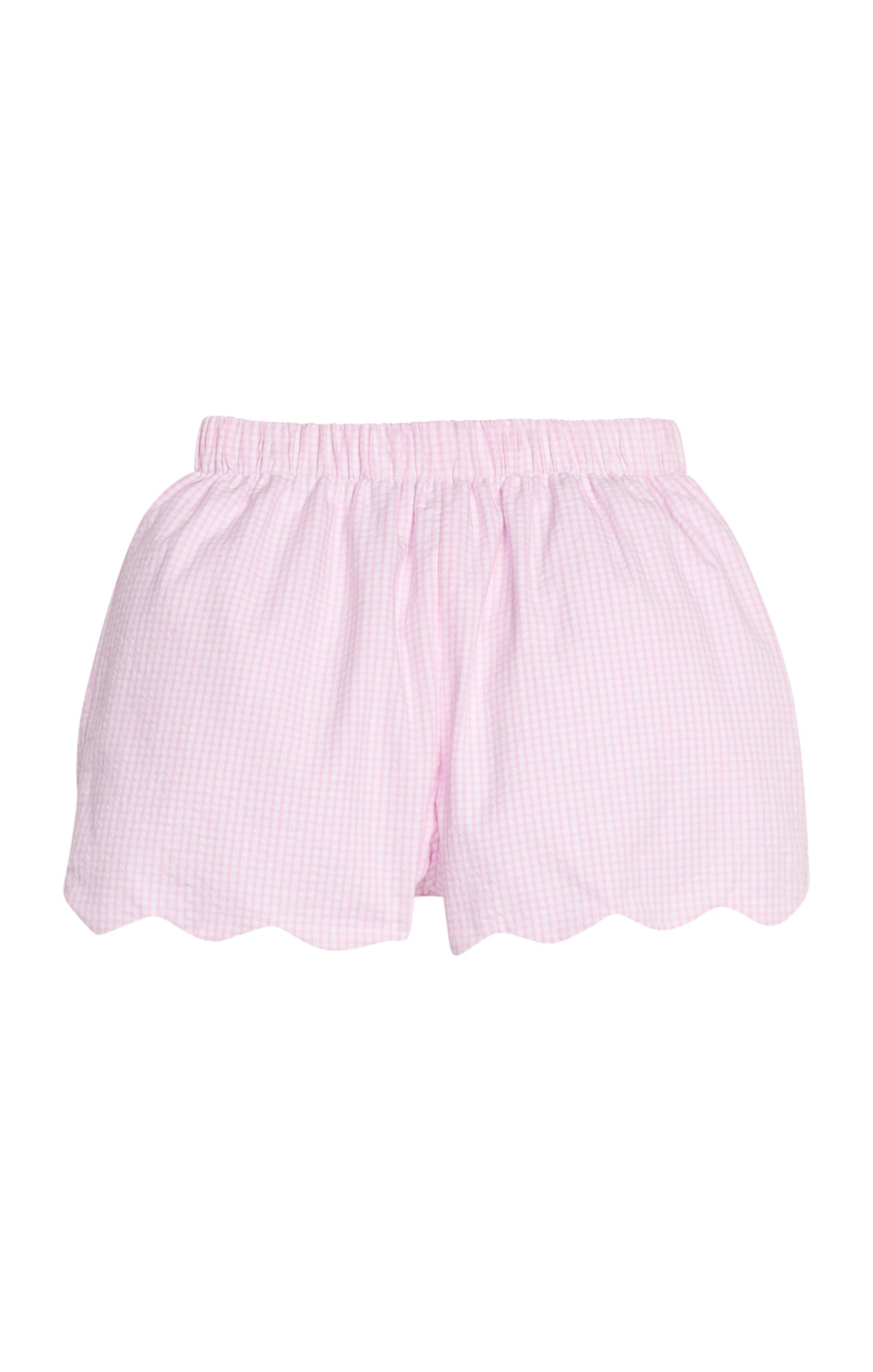Scallop Short - Light Pink Seersucker Gingham