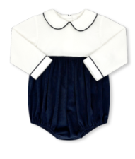 Baby Bea Bubble L/S - High Point Navy And Cream Corduroy
