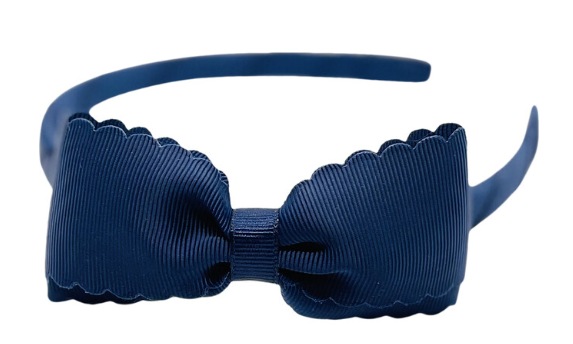 Scalloped Headband - Navy