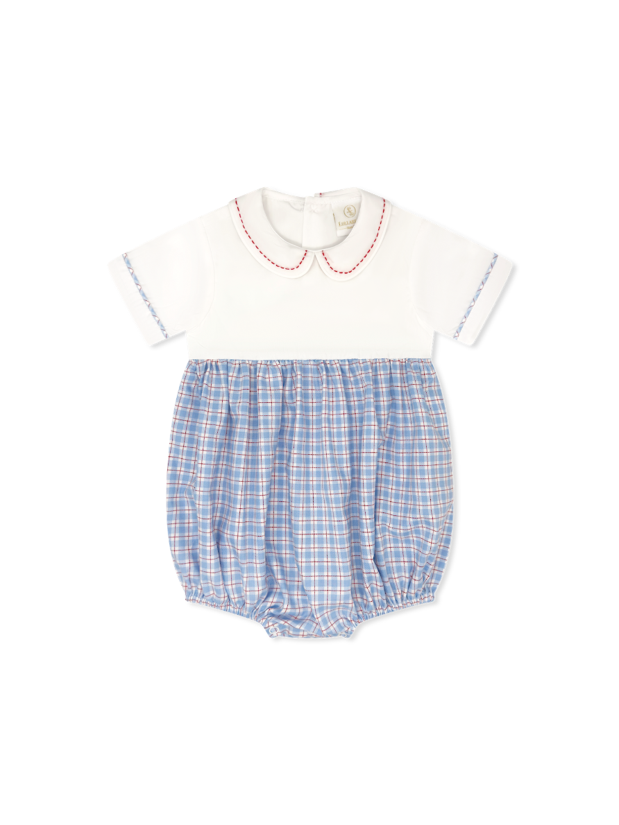Baby Bea Bubble Short - Sweetheart Plaid Bottom