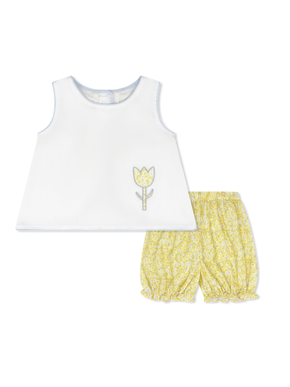 Channing Bloomer Set - Tulip Applique and Buttercup Blooms Bow