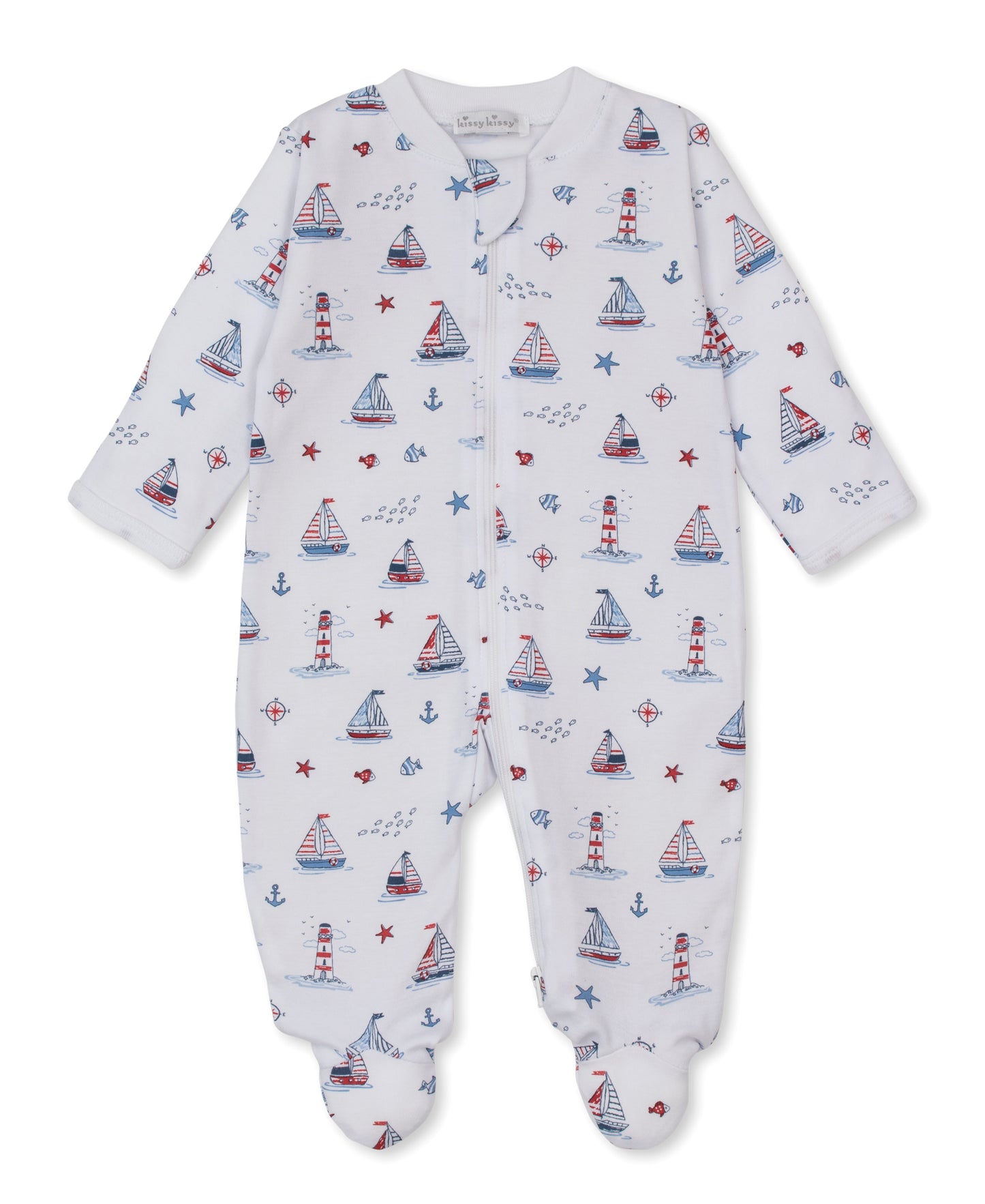 Footie w/Zipper Print - Ocean Front