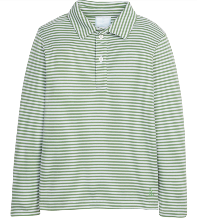 LS Polo - Watercress Stripe