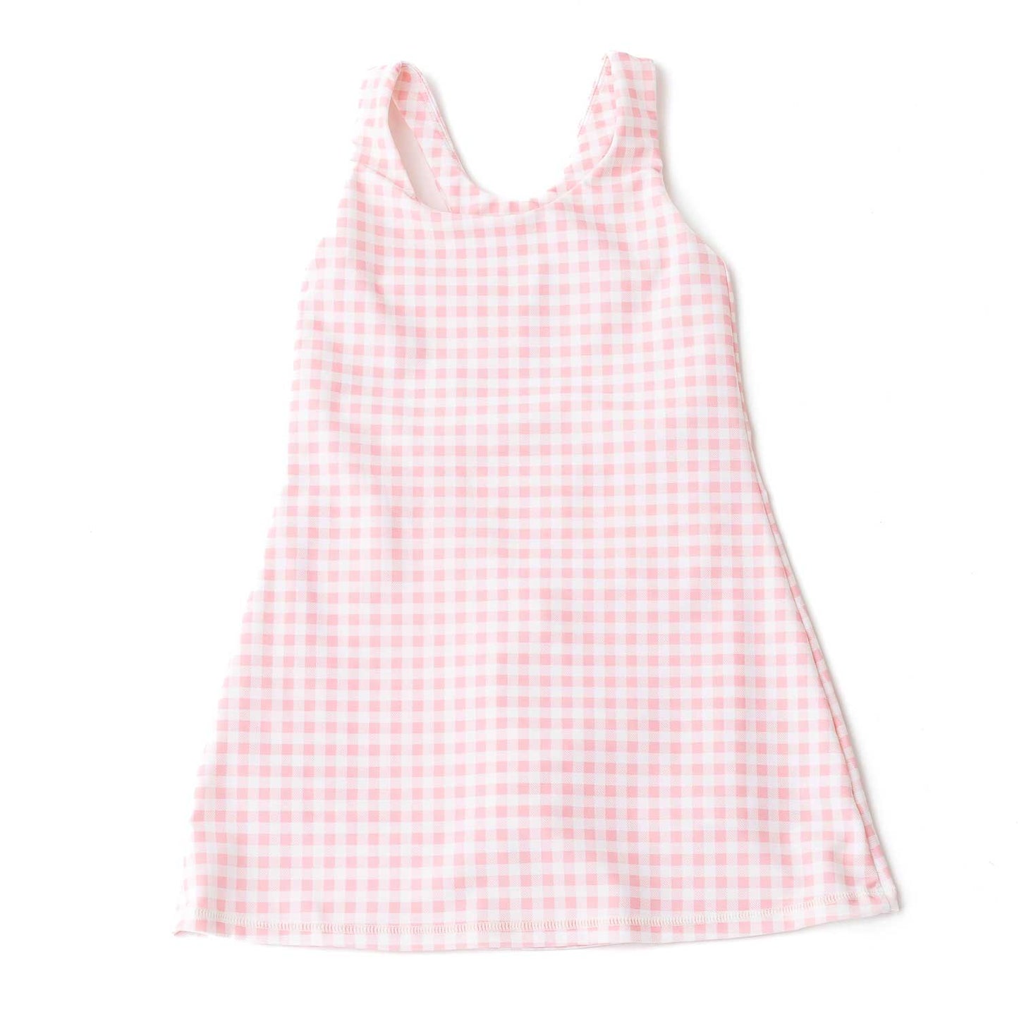 Pink Gingham Active A-Line Dress