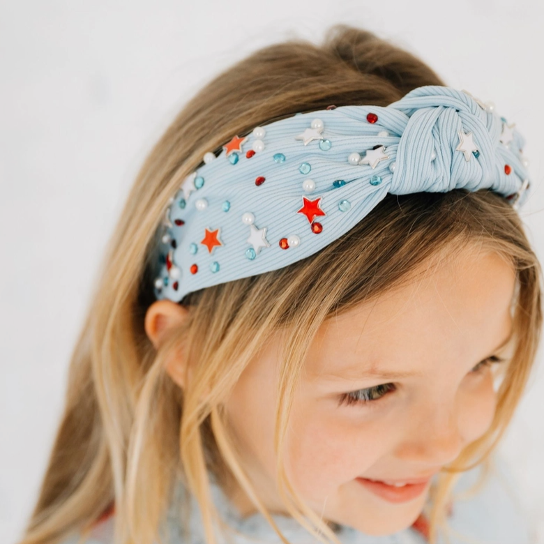 USA Stars Gemstone Headband