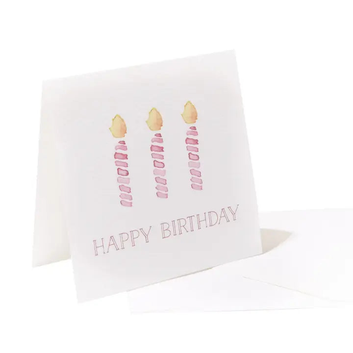 "Happy Birthday" Pink Candles Enclosure Card