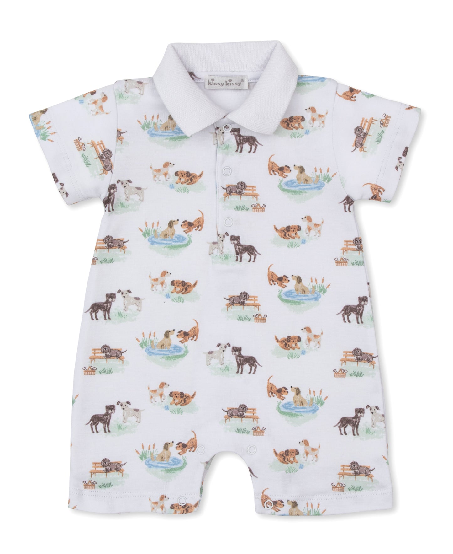 Short Playsuit Print - Pups at the Park