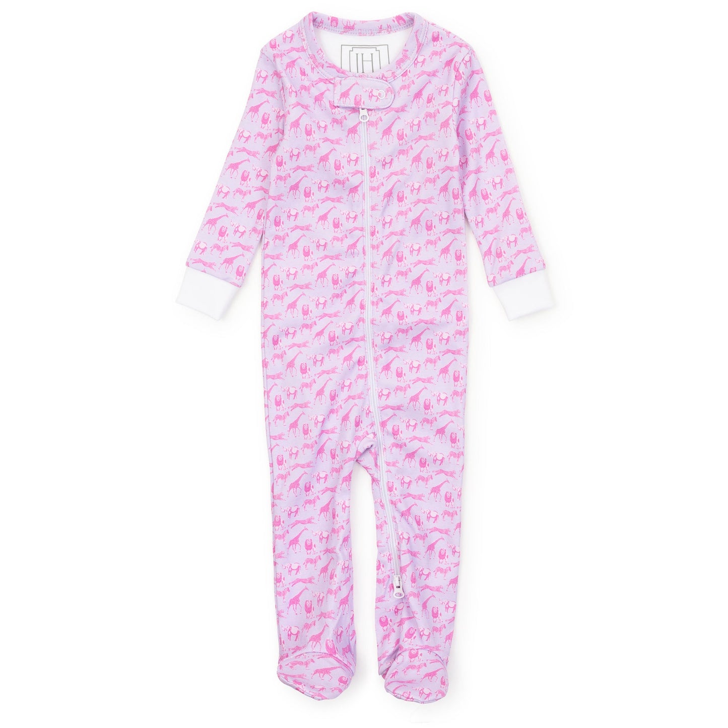 Parker Zipper Pajama - Pink Savannah Safari