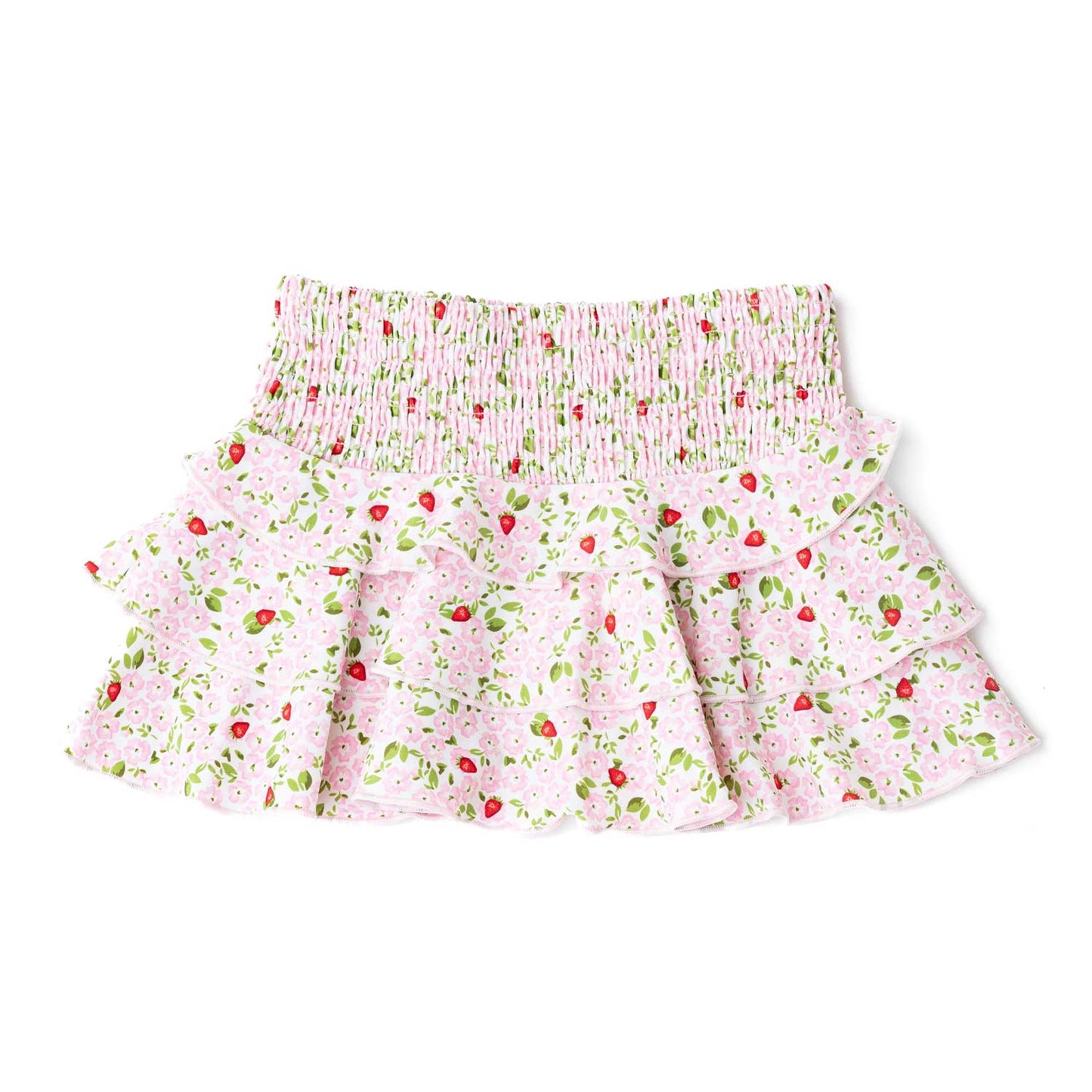 Strawberry Vines Smocked Ruffle Skirt