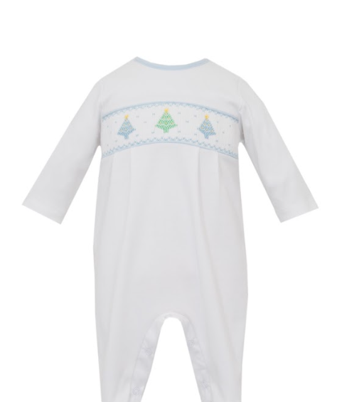 XMAS TREE - White Boys Knit Footless Footie