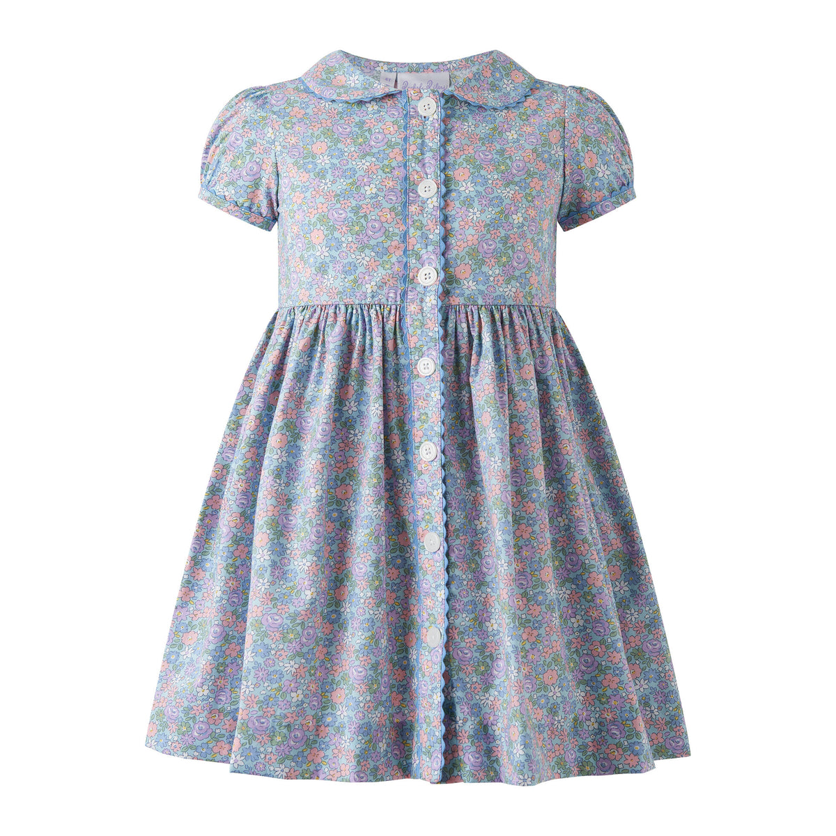 Pastel Floral Button Front Dress