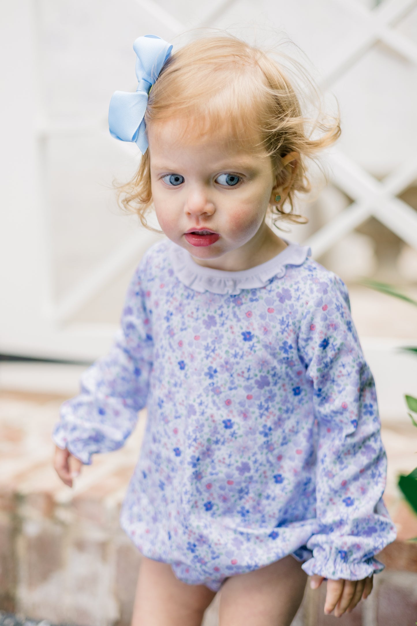 Iris Garden Blue Floral L/S Girl Bubble
