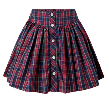 Check Button-Front Skirt