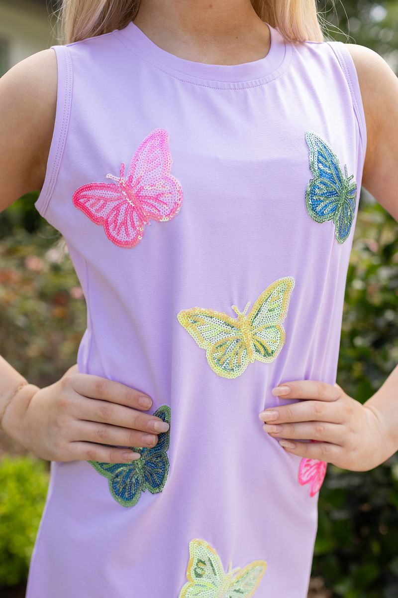Sequin Patch Dress - Butterflies