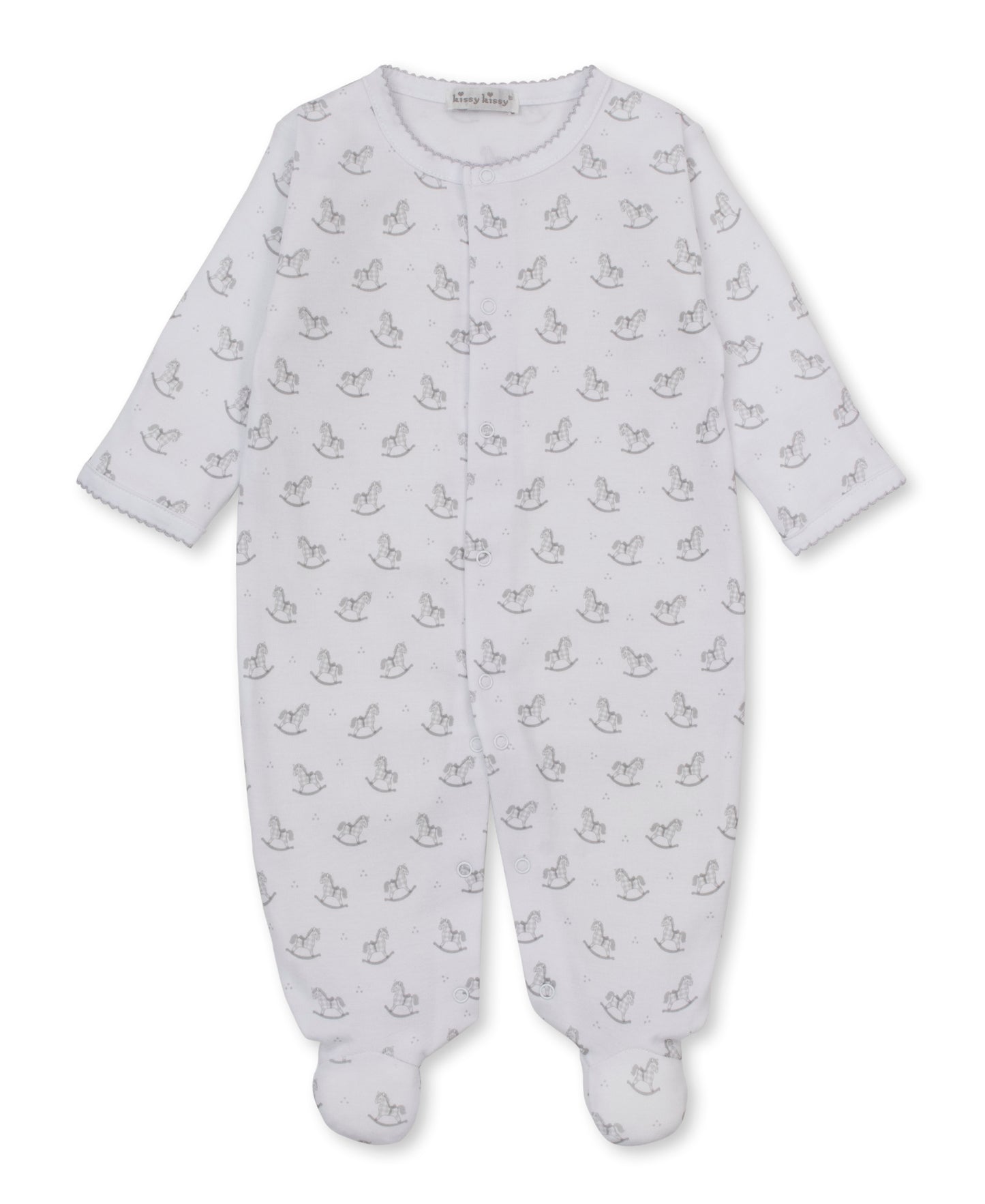 Footie Print - Silver Gingham Rockers