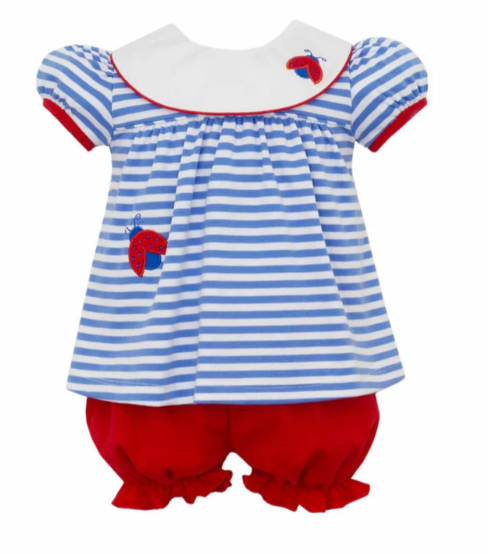 Periwinkle Knit Stripe Bloomer Set 5016