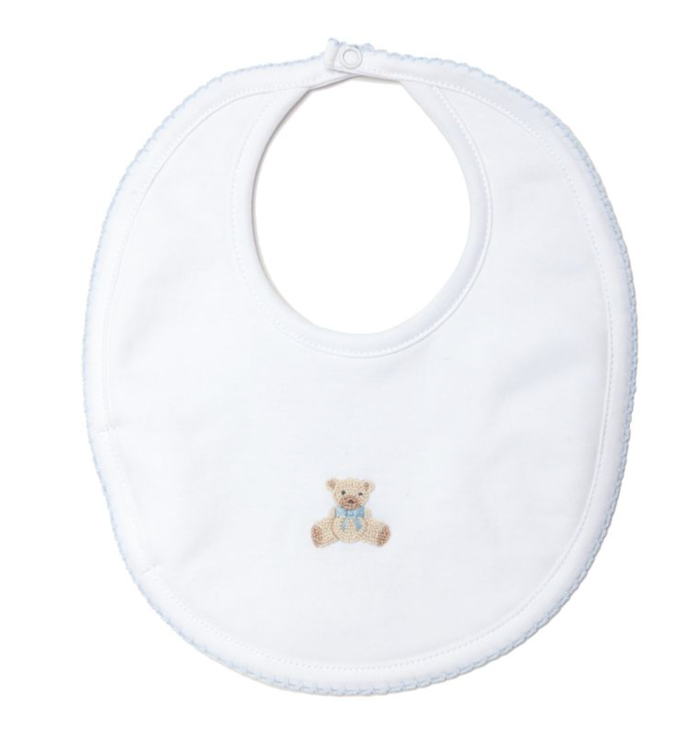 Blue Teddy Bear Pima Bib
