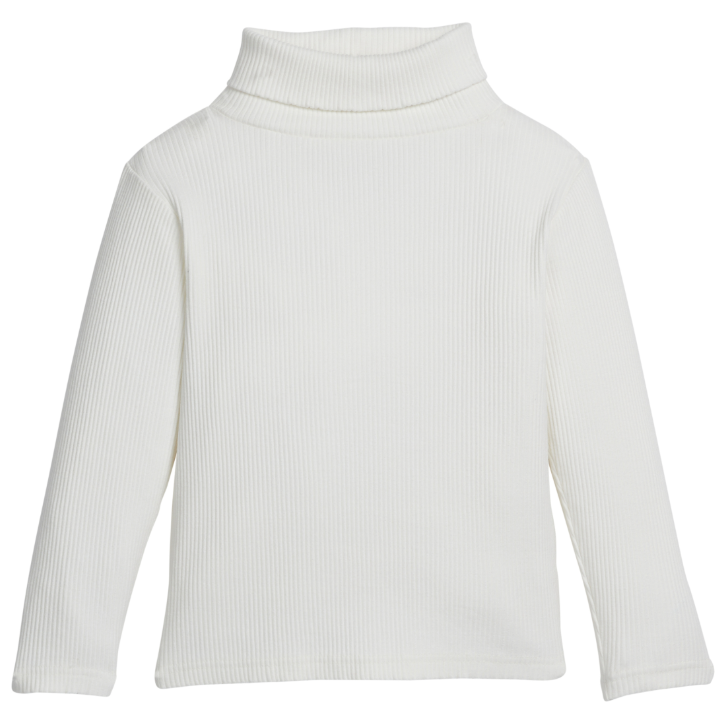 Solid Ribbed Turtleneck - Ivory Tween
