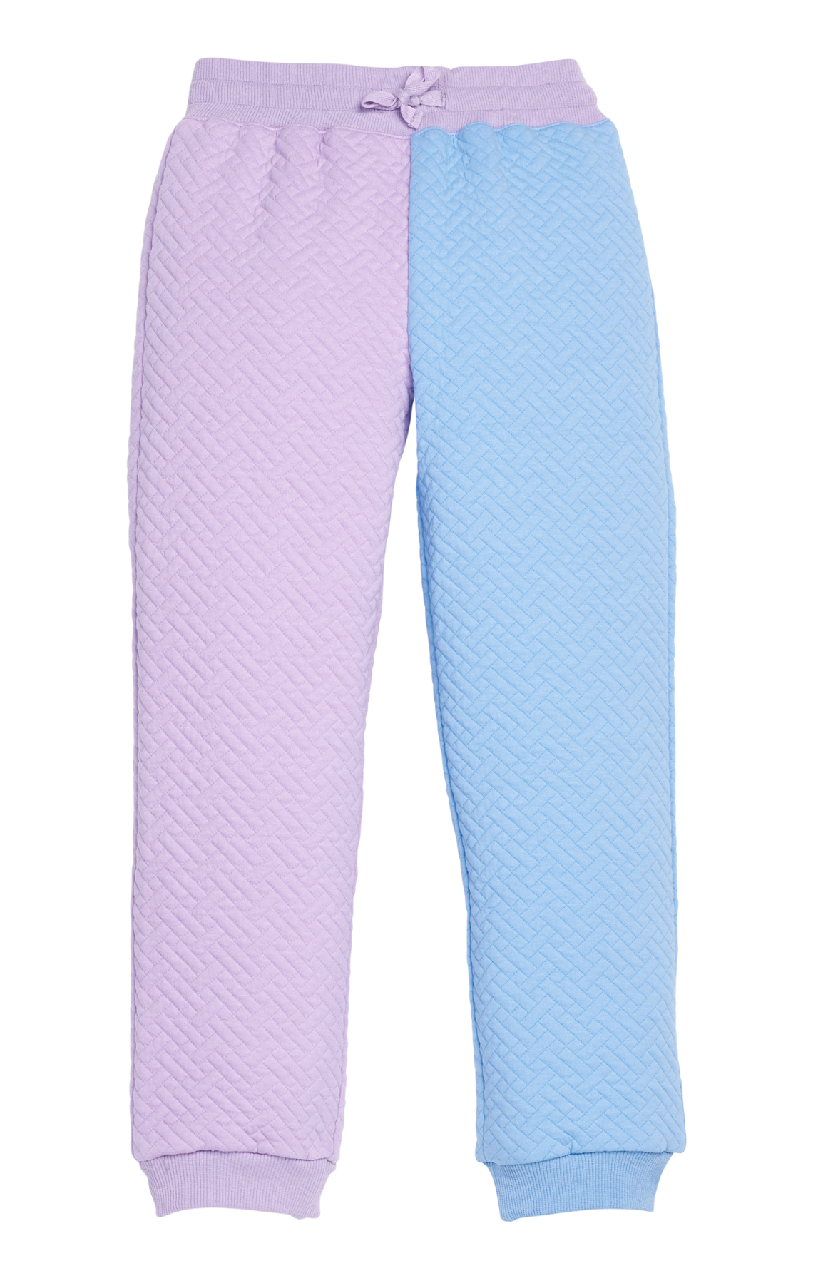 Color Block Jogger - Lavender & Blue Quilted Trellis - Tween