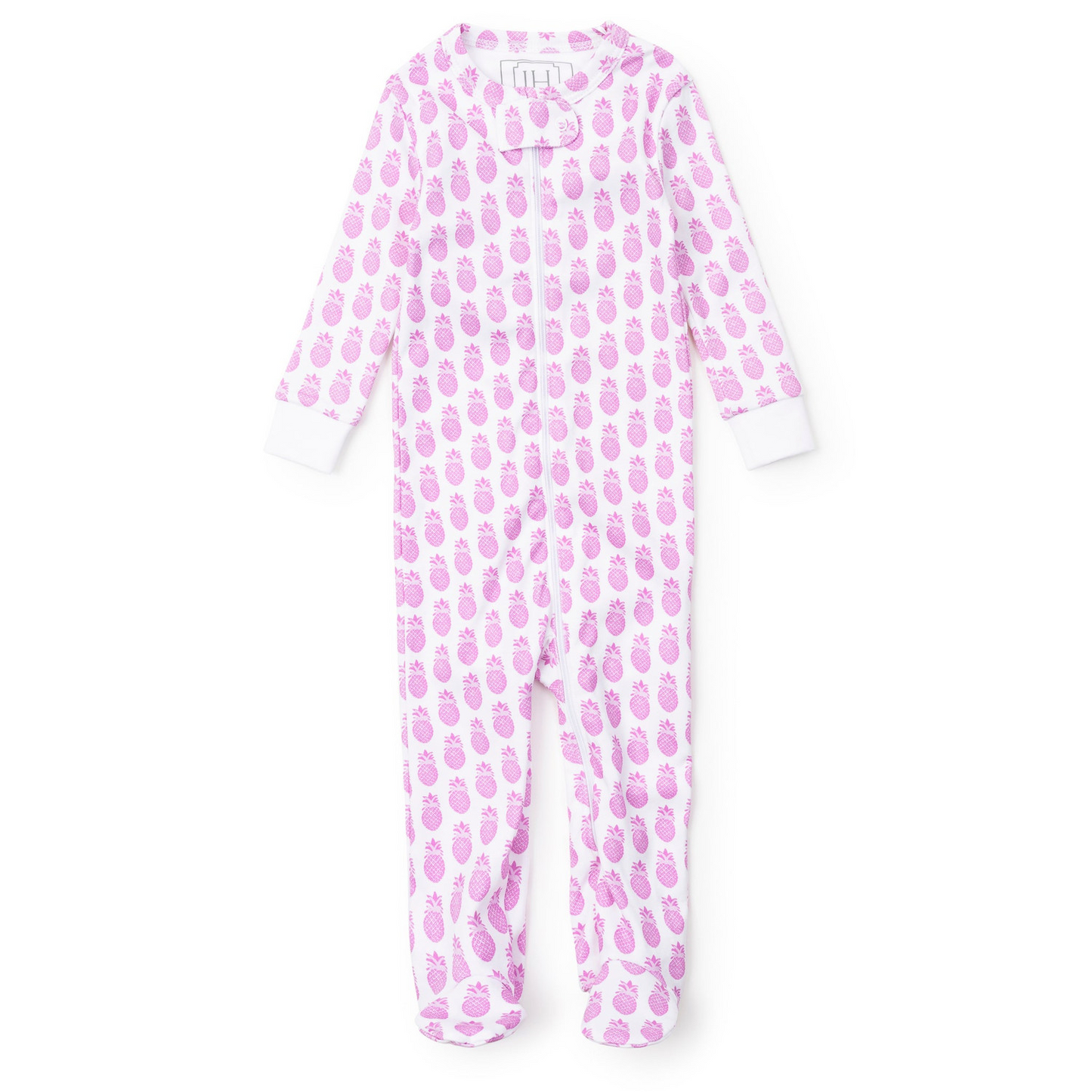 Parker Girls' Zipper Pajama- Palm Beach Pineapples