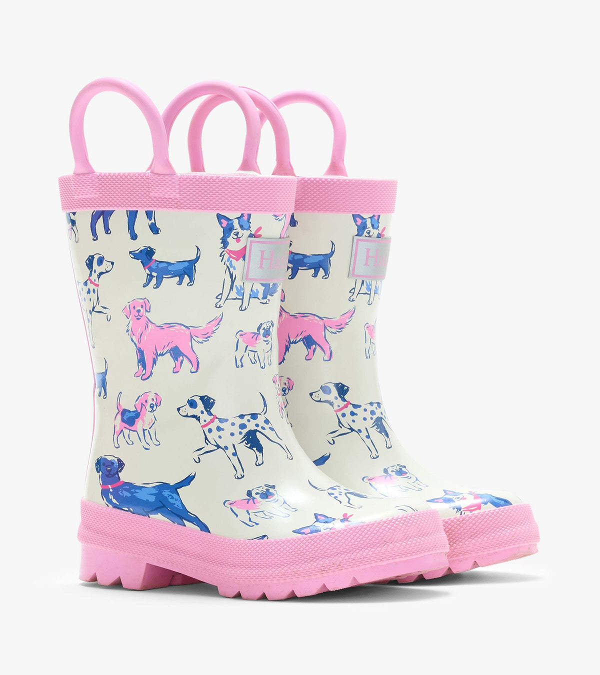 Pink Little Pups Rain Boots with Handles