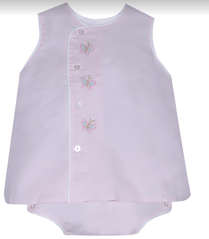 Pink Blanche Girl Diaper Set Butterflies