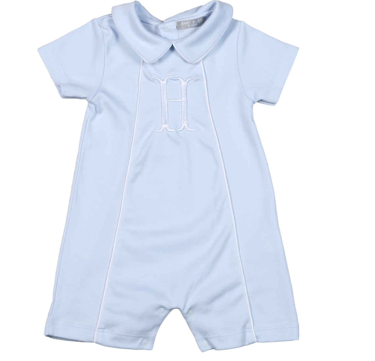 Noah Blue and White Trim Pima Playsuit