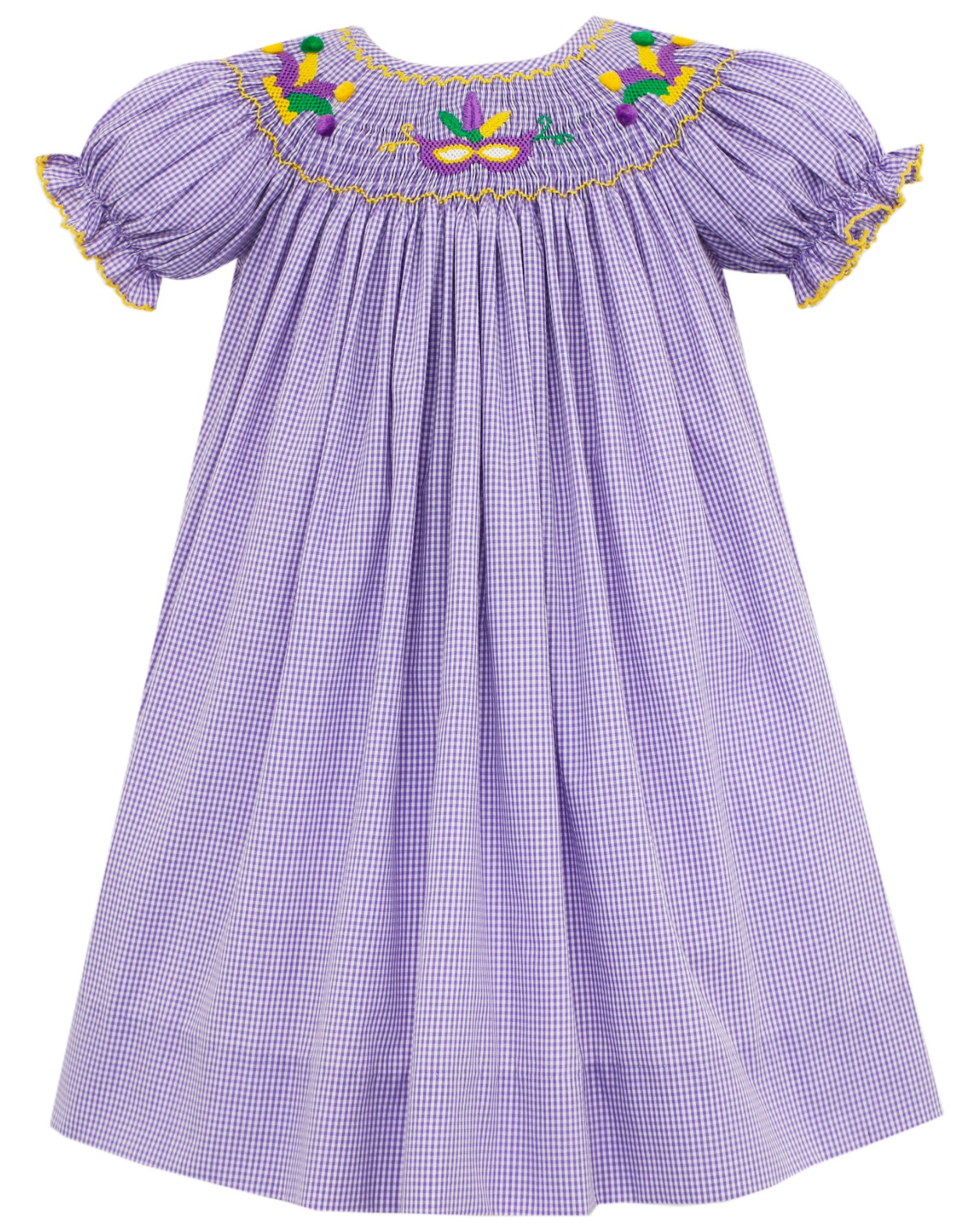 Mardi Gras Smocked Bishop Dress 510A – Mignon