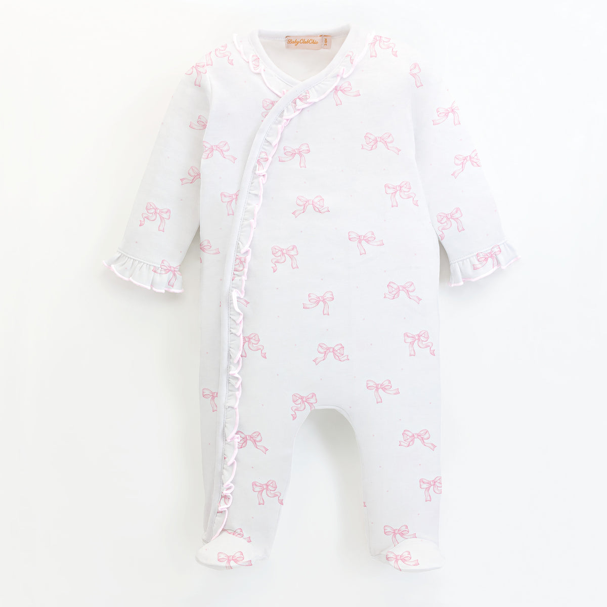 pretty bows footie with ruffle