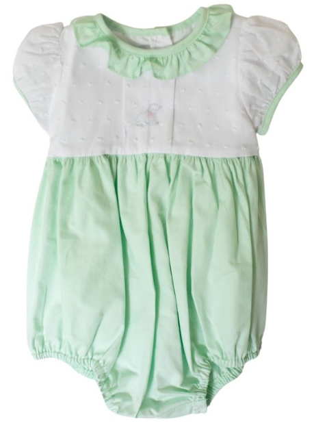 Elle Bubble White Swiss Dot Embroidered Lamb