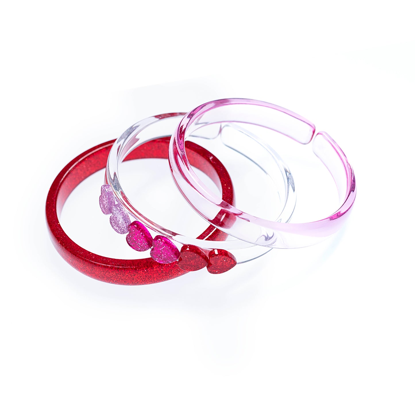 Hearts Mix Red Pink Bangle set